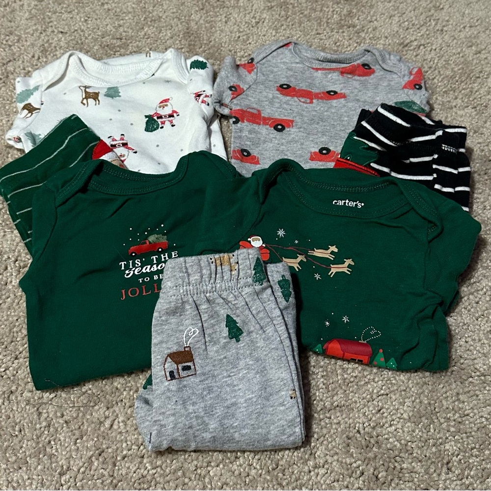 4 newborn Carters Christmas outfits